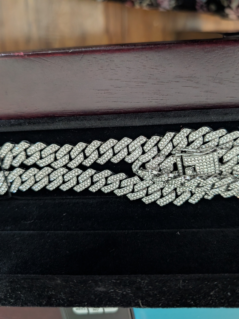Men's Silver Pavé Cuban Link Chain Necklace